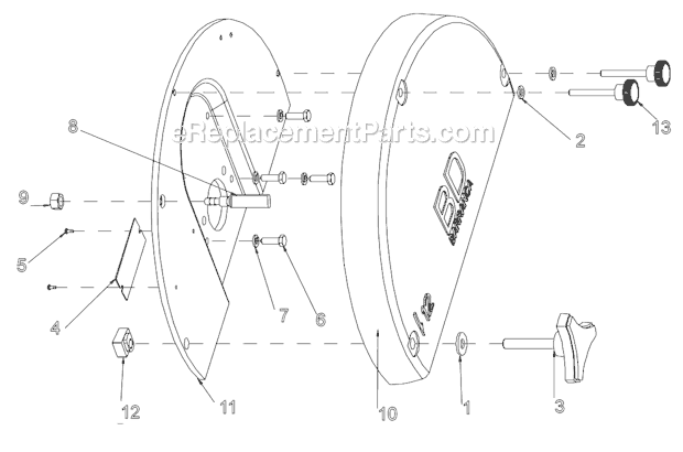 Blade Guard Assembly Diagram and Parts List for BD1272  Barranca Diamond Chop Saw